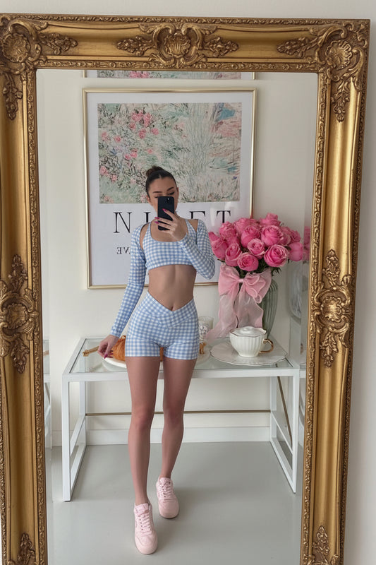 Set Fancy Sky Mini short W, Showy Top & Off Arms