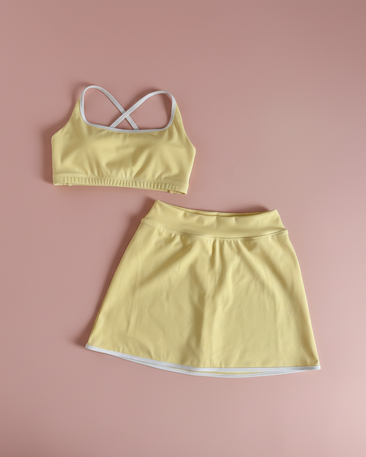 Set Butter white Showy Top & Skarela