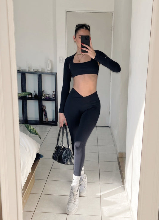 Set Midnight 3 pzas Showy Top, Legging W & Off Arms