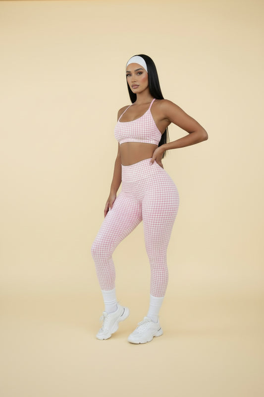 Set Fancy Pink Showy Top & Legging