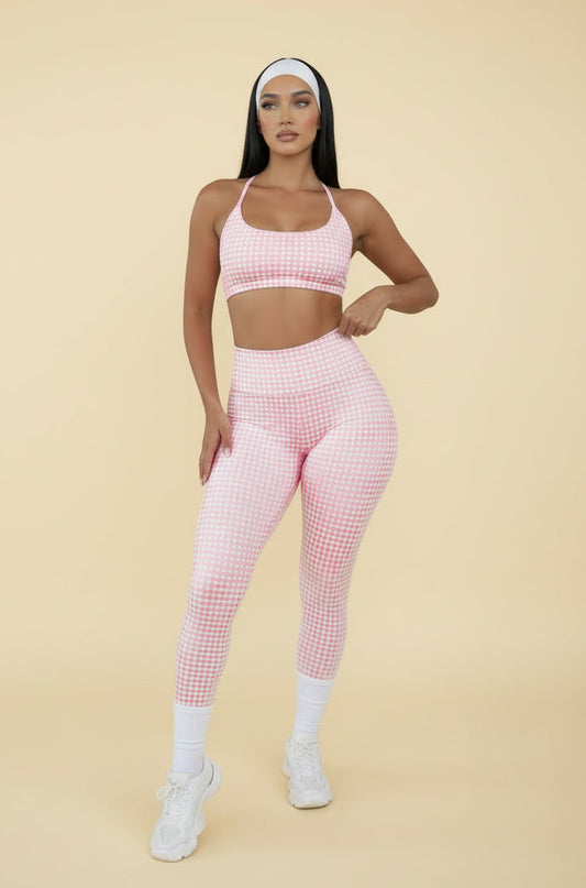 Set Fancy Pink Showy Top & Legging
