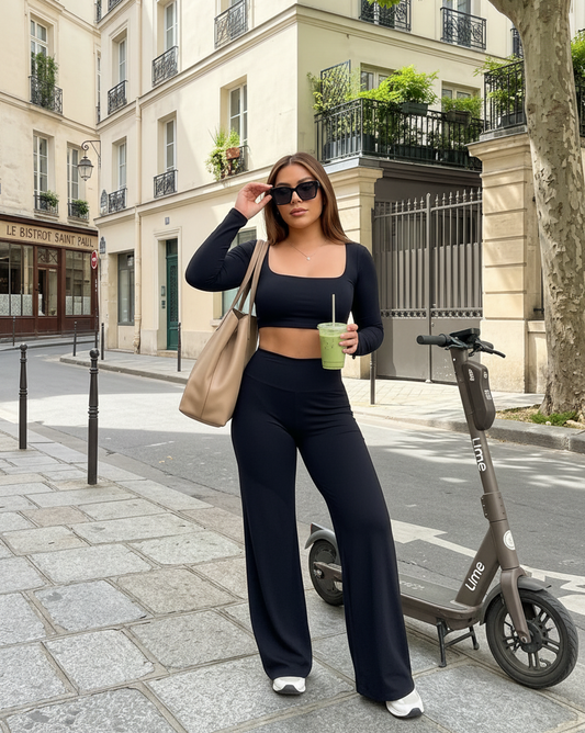 Set Black Topy & WIDE Leg