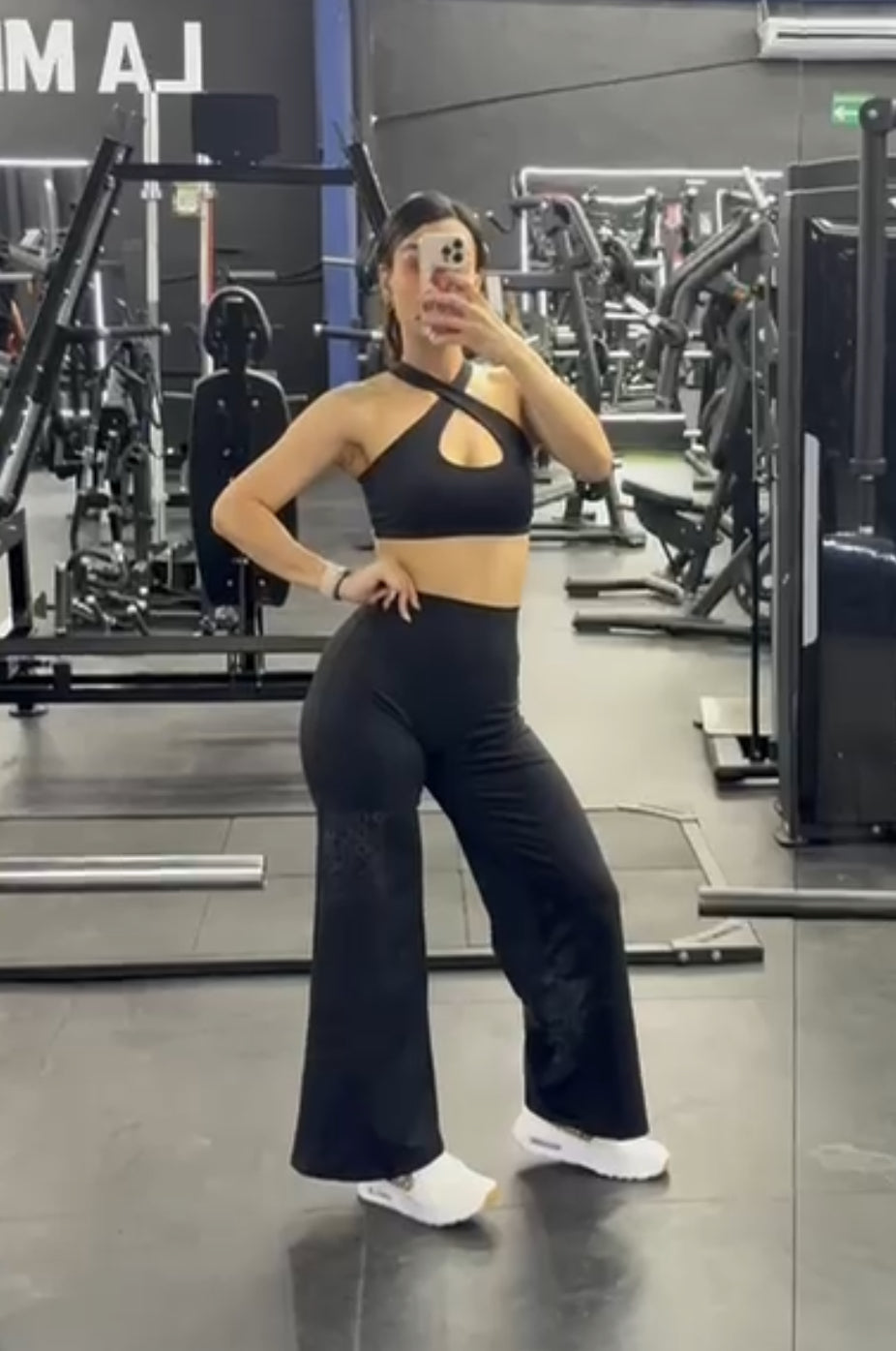 Set Black WIDE Leg & Top Xoxo (Buttery Soft)