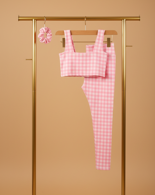 Set Fancy Pink Top Square & Legging