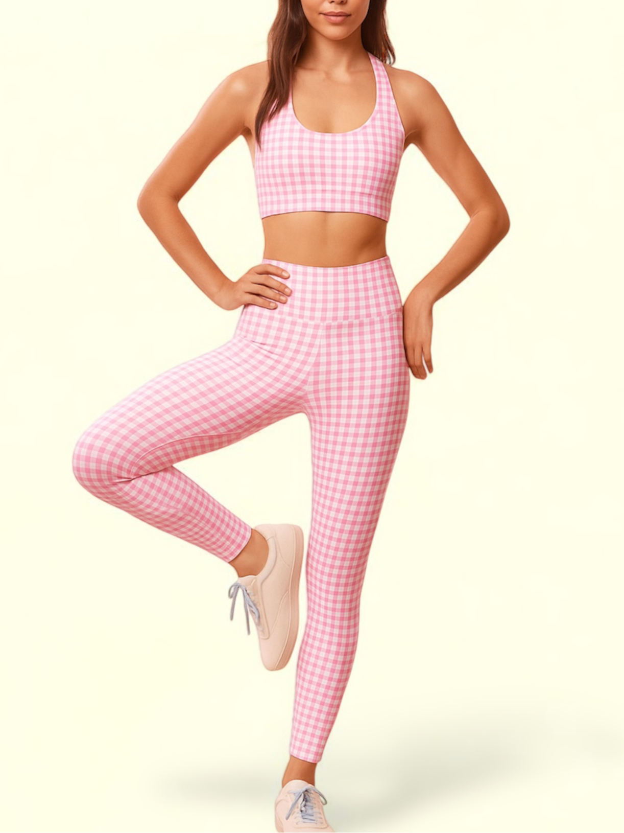 Set Fancy Pink Crossover Top & Legging
