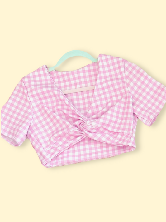Set Fancy Pink Knoty Crop & Legg W
