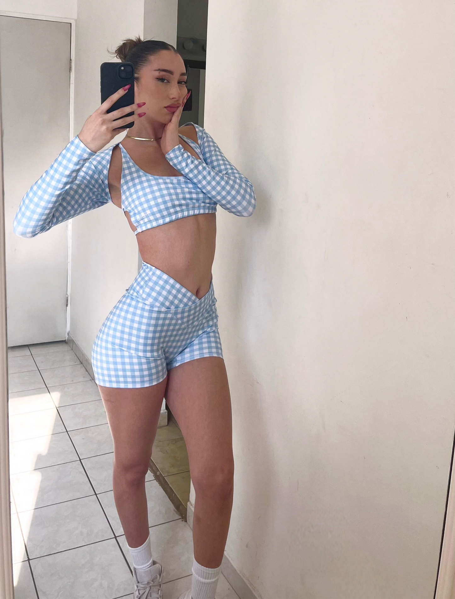 Set Fancy Sky Mini short W, Showy Top & Off Arms