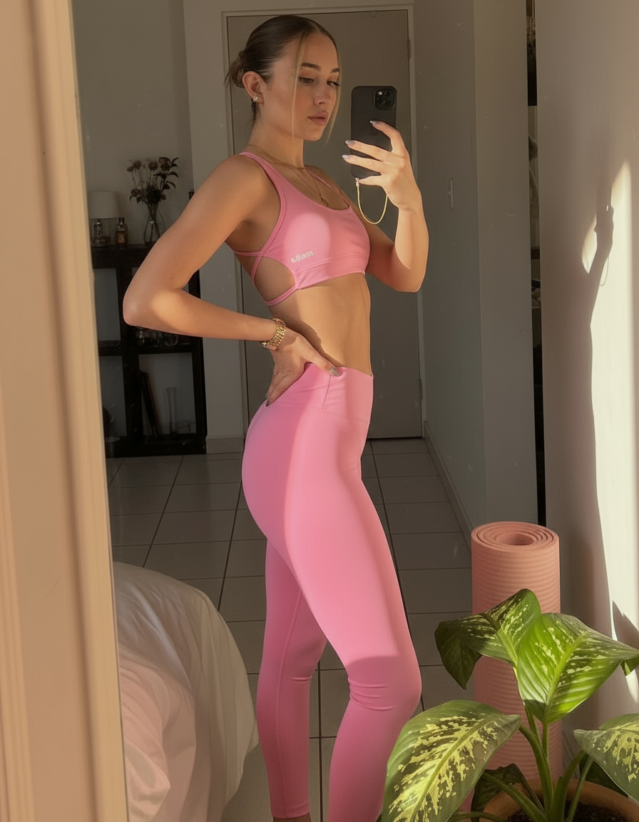 Set BubbleGum Showy Top & Legg W