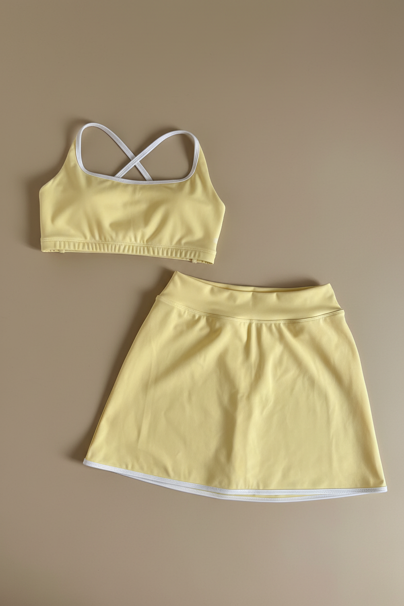 Set Butter white Showy Top & Skarela