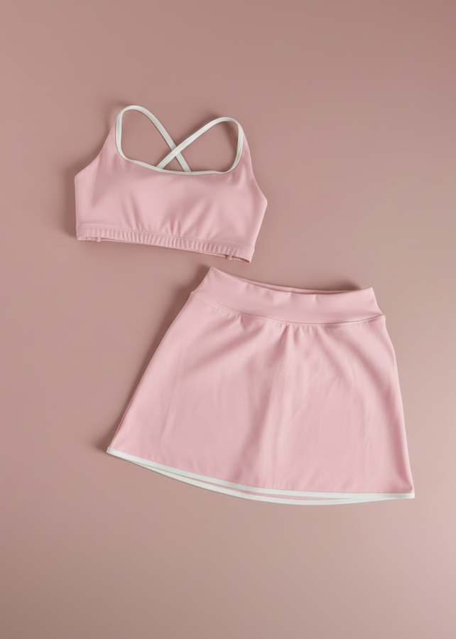 Set Cotton White Showy Top & White Skarela