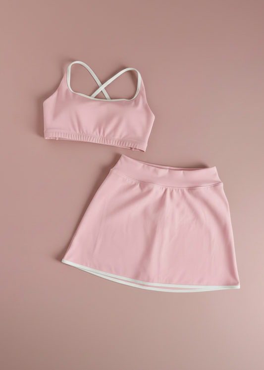 Set Cotton White Showy Top & White Skarela