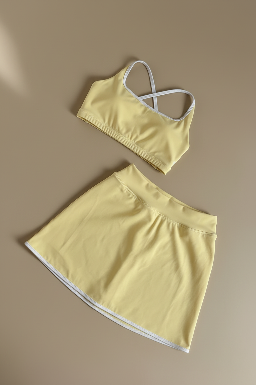 Set Butter white Showy Top & Skarela