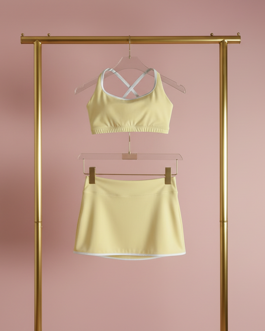 Set Butter white Showy Top & Skarela