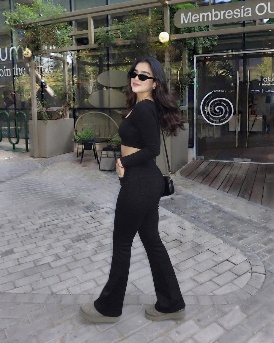 Set Black Topy & Flare