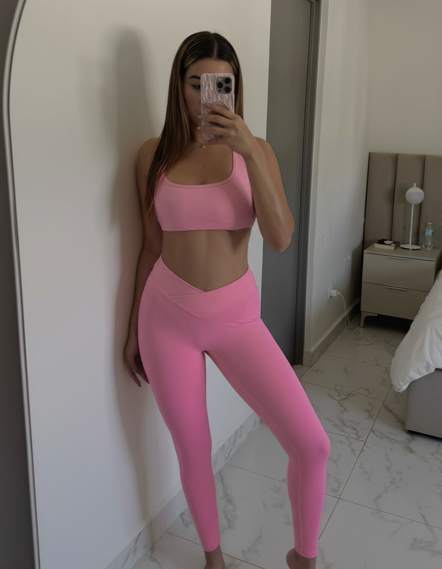 Set BubbleGum Showy Top & Legg W