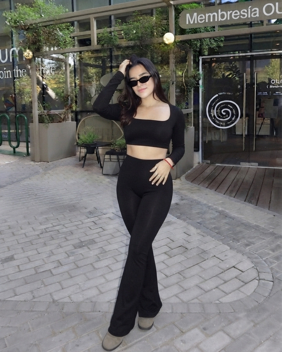 Set Black Topy & Flare
