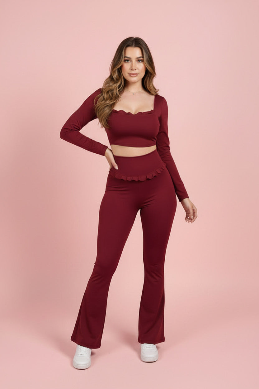 Set Ballet Cherry Flare & Topy