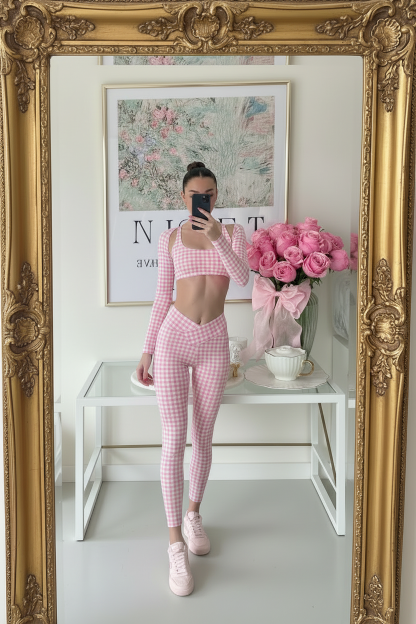 Set Fancy Pink Showy Top, Legg W & Off Arms