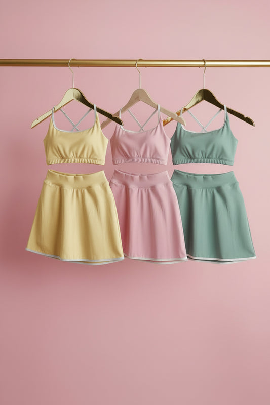Set Matcha White Showy Top & White Skarela