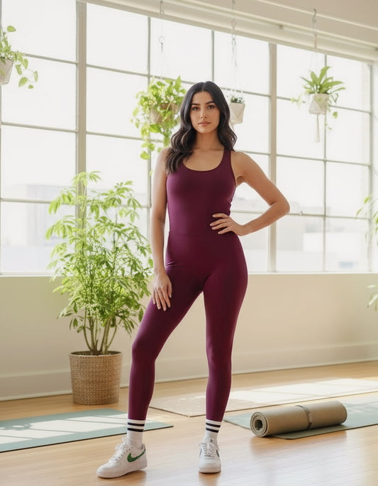 Strappy Jumpsuit Wine