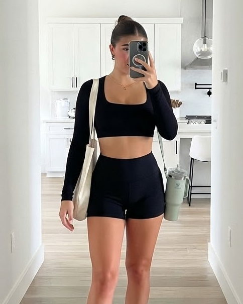 Set Black Topy & Mini short