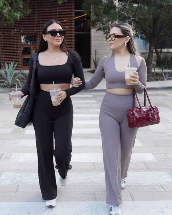 Set Black Topy & WIDE Leg
