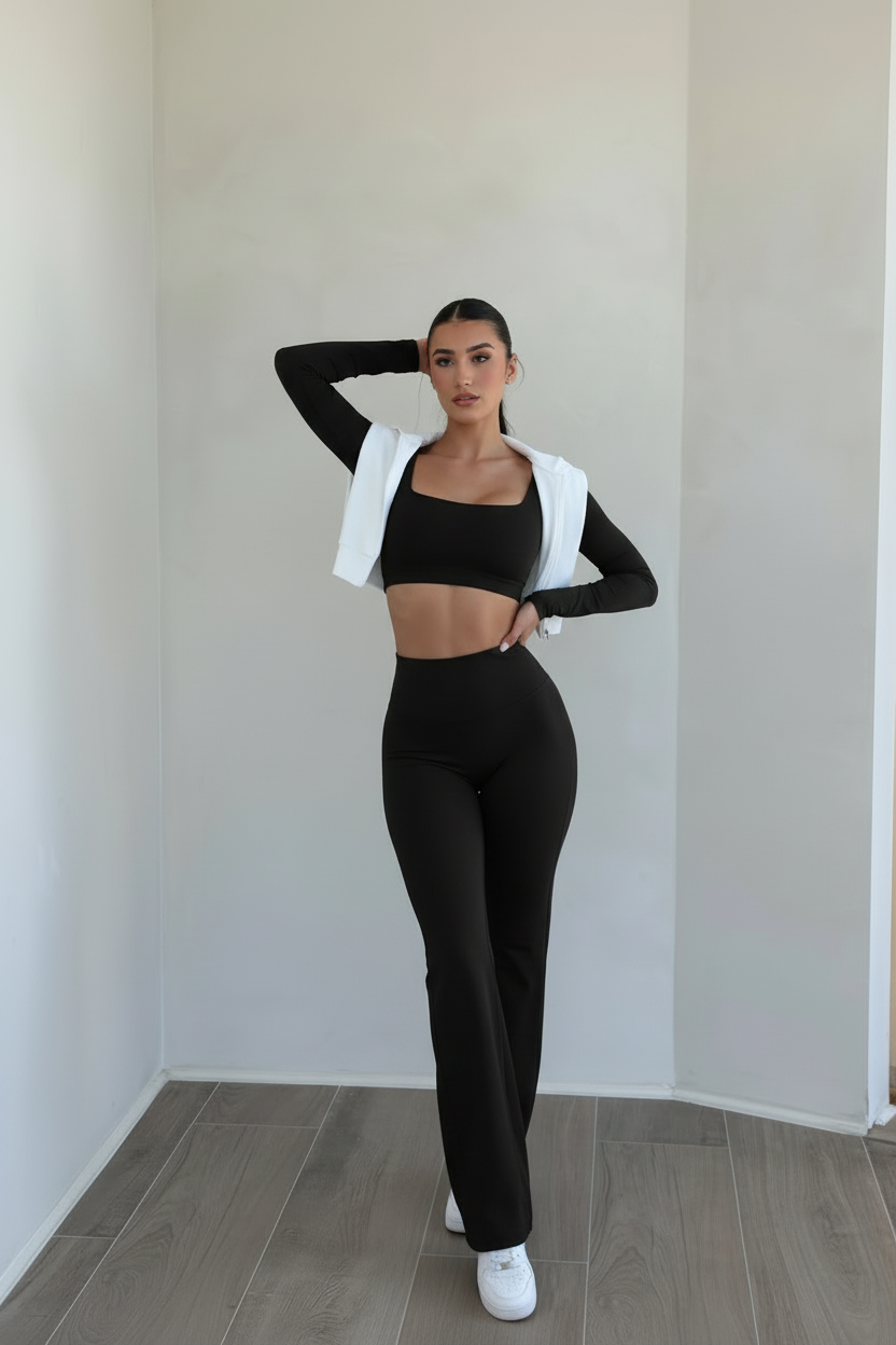 Set Black Topy & WIDE Leg