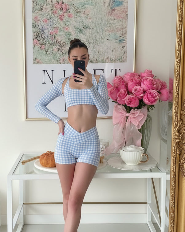 Set Fancy Sky Mini short W, Showy Top & Off Arms