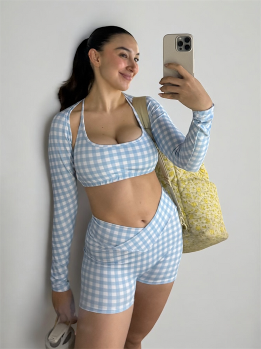 Set Fancy Sky Mini short W, Showy Top & Off Arms