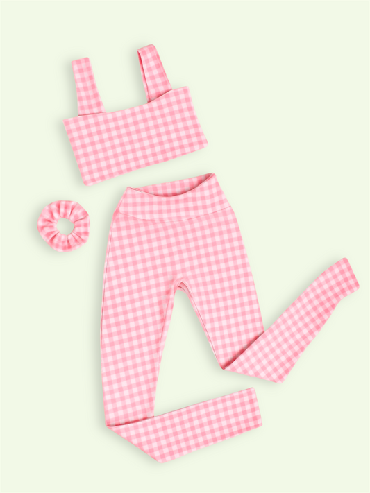 Set Fancy Pink Top Square & Legging