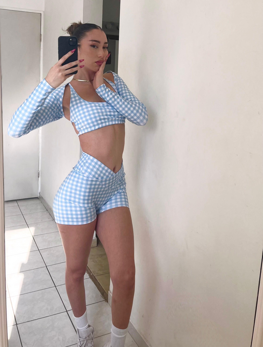 Set Fancy Sky Mini short W, Showy Top & Off Arms
