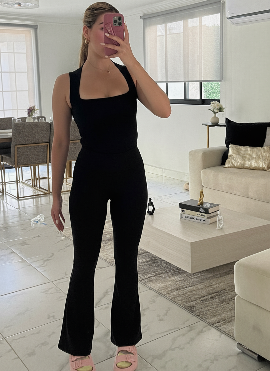 Set Black Flare & Tank Top