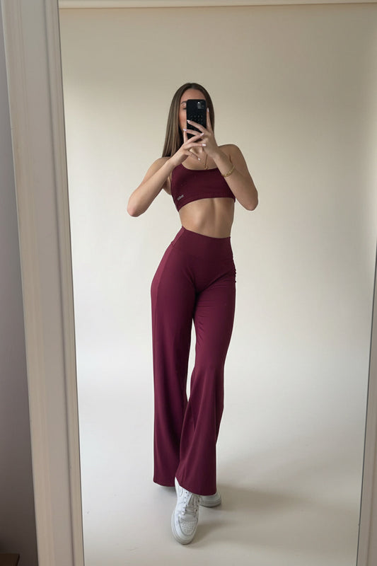 Set Cherry Wide Leg & Showy Top