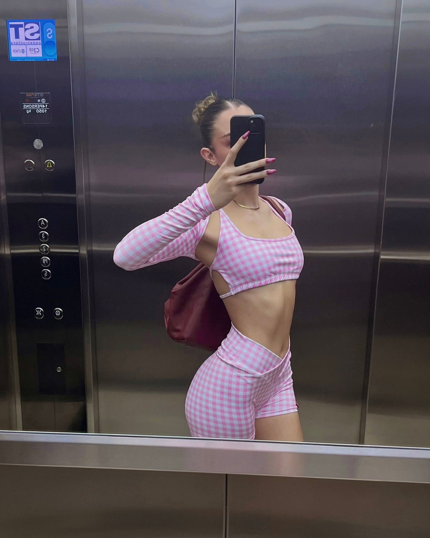 Set Fancy Pink Mini short W, Showy Top & Off Arms