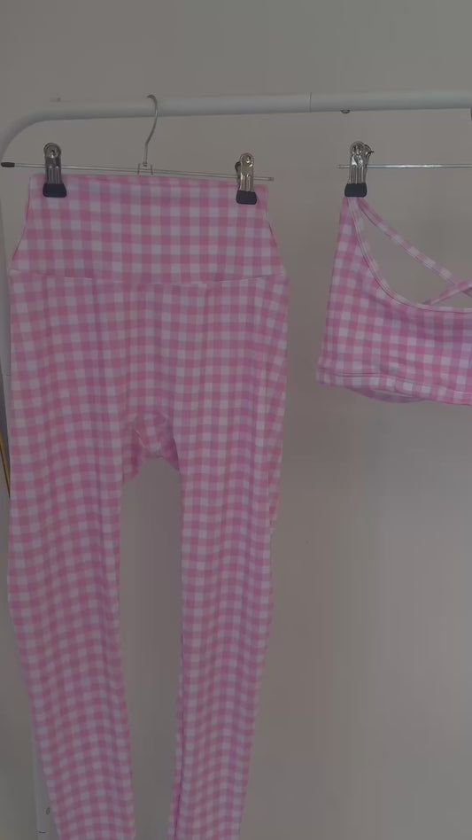 Set Fancy Pink Showy Top & Legging